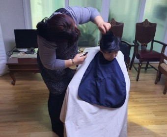 방문이미용 진행