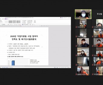 주간직원교육 진행(2월 상조회 행사, 2020년 이용자 욕구 및 만족도 조사 결과 공유_권리옹호팀, 직업지원팀)